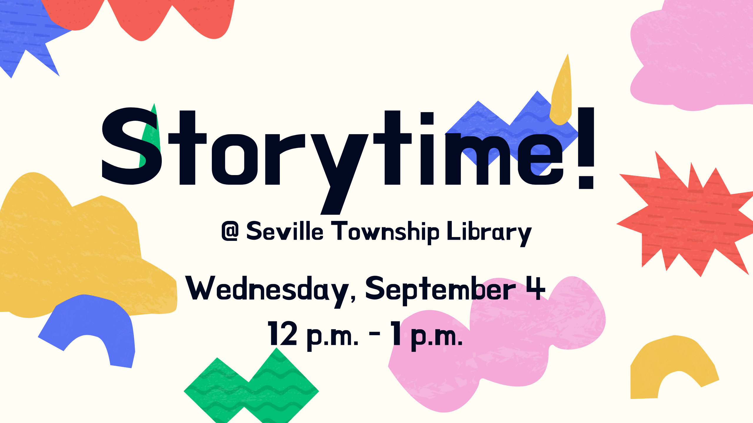 Storytime Sept. 1 